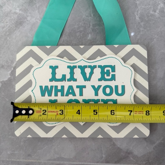 “Live What You Love” Wooden Chevron Ribbon Decorative Sign - Picture 11 of 12